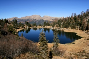 lago, alberi, montagna, montagne, riflesso, acqua, cielo, specchio