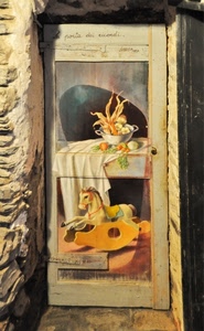 porta, cavallo, muro, dipinto, legno, dondolo, cavallino, disegni, dipinti