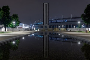 luci, acqua, riflesso, stadio, notturno, torre, fontana, notte, riflessi, alberi