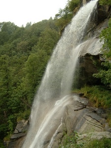 acqua, cascata, verde, alberi, rocce, roccia, montagna, salto