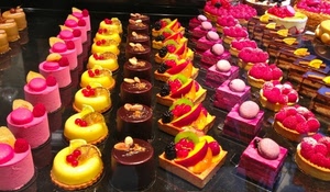 dolci, frutta, giallo, pasticcini, colori, paste, cioccolato, cibo, rosa, multicolore
