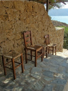 sedie, muro, scale, tre, paglia, acqua, sgabelli, quattro, scalinata, ombra, scala, pietra