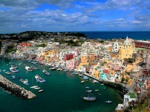 mare, porto, barche, panorama, borgo, colori, case, paese