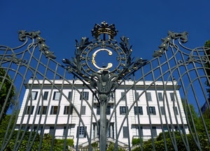 cancello, corona, stemma, ferro, palazzo, finestre, metallo, lettera