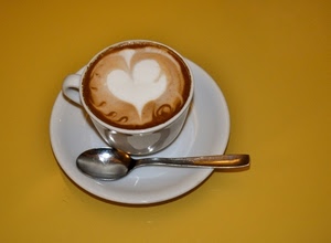 cucchiaino, piattino, caffè, tazza, cuore, tazzina, cappuccino, bianco, marrone