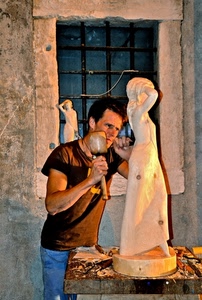 legno, scultore, martello, statua, artigiano, finestra, scultura, uomo, scalpello, artista