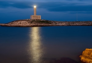 faro, mare, luce, riflesso, cielo, lanterna, notte, acqua