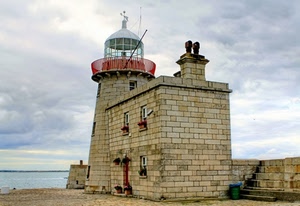 mare, faro, nuvole, finestre, cielo, lanterna, ringhiera, mattoni