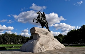 monumento, cavallo, nuvole, statua, alberi, cielo, equestre