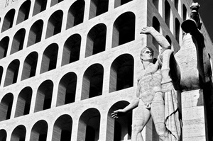 archi, statua, bianconero, monumento, architettura, palazzo, cavallo, finestre