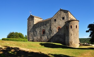 torre, finestre, castello, prato, alberi, verde, bandiera, ombre, monumento, cielo, chiesa