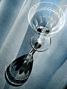 ombra, bicchiere, vetro, calice, coppa, tavolo, cristallo, riflessi, luce
